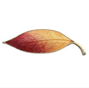 Vintage Red and Gold Leaf Brooch